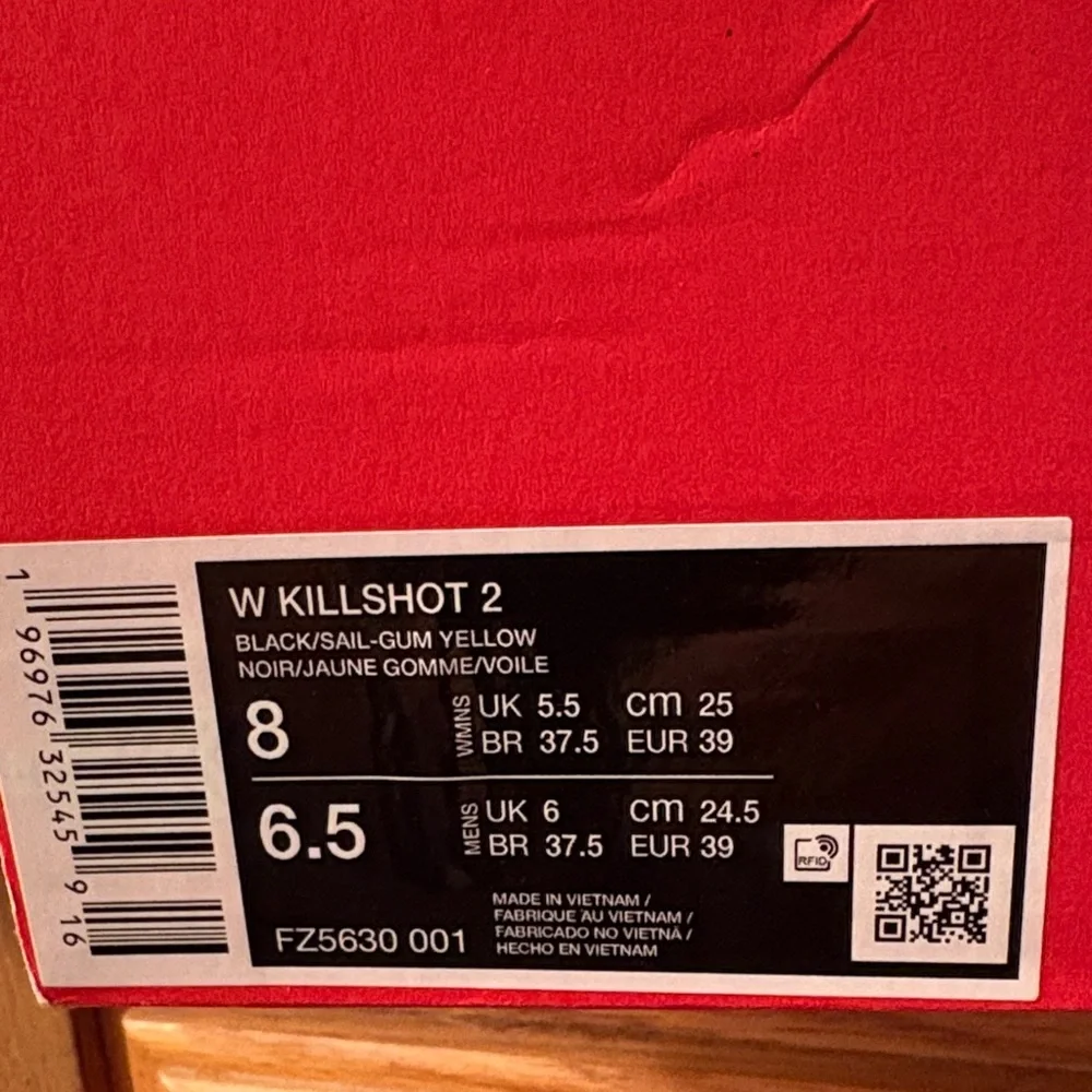 Nike Women’s Killshot 2 Black and White Sneakers with Gum Sole Size 8 - Picture 2 of 5